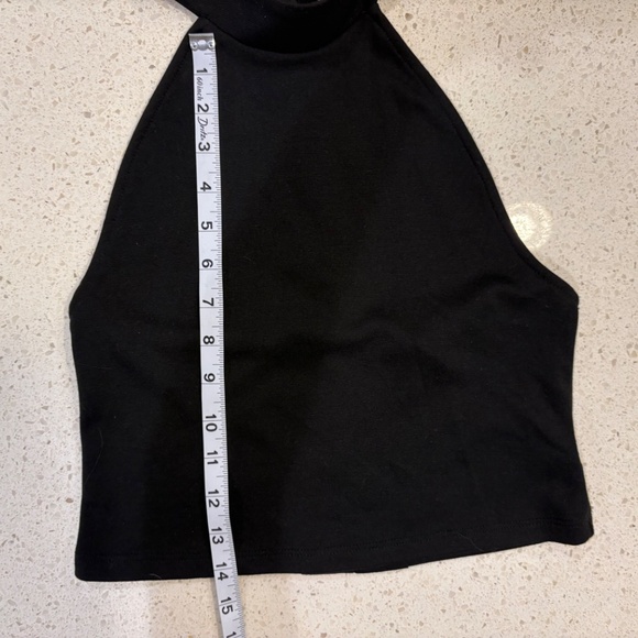 Cooperative Urban Outfitters Halter Crop-Top Black Racer back W/Ruffle - Picture 6 of 10